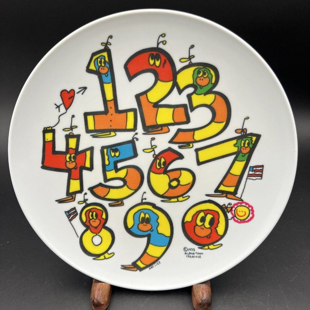 2 Vintage ART LIEB Alpha-Toon Creations 1973 Plastic Plates A-B-C & 1-2-3 - Picture 7 of 9